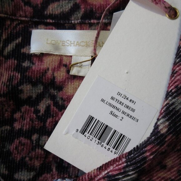 NWT LoveShackFancy Beyers in Blushing Berries Floral Corduroy Mini Dress 2 - Picture 4 of 8